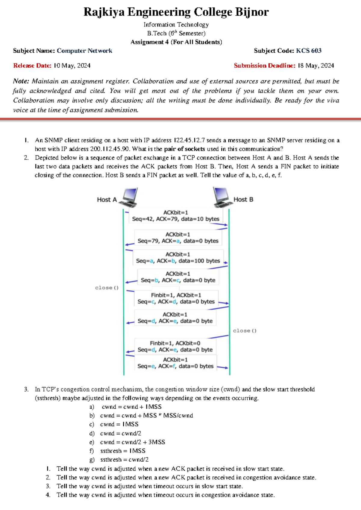 CN Assignment 4 2023-24 - Rajkiya Engineering College Bijnor ...