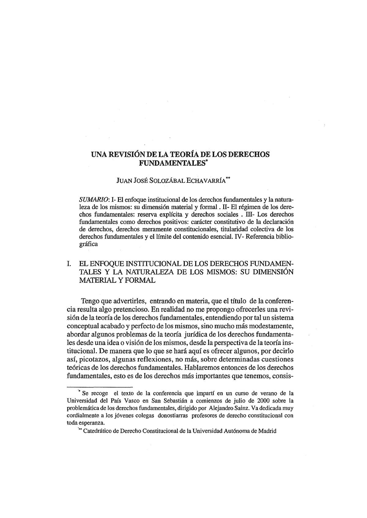 Teoria De Los Derechos Fundamentales (semana 1) - UNA REVISIÓN DE LA ...