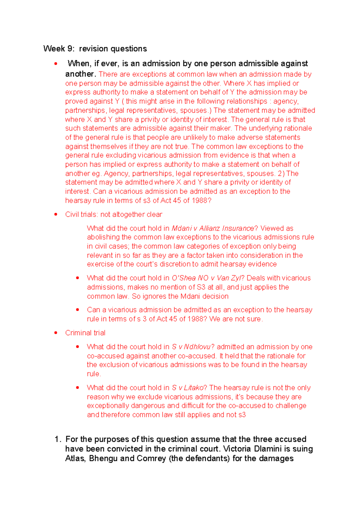 9+WEEK+NINE+ Revision+ Questions - Week 9: revision questions When, if ...