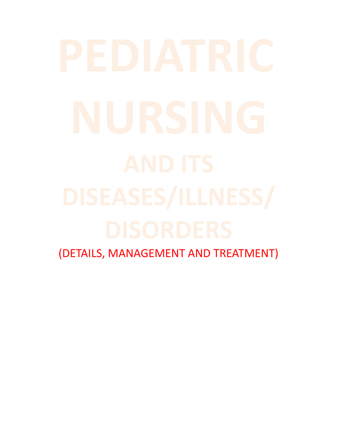 Pediatric Nursing Diseases Illnesess AND Disorders PEDIATRIC NURSING   Thumb 1200 1553 