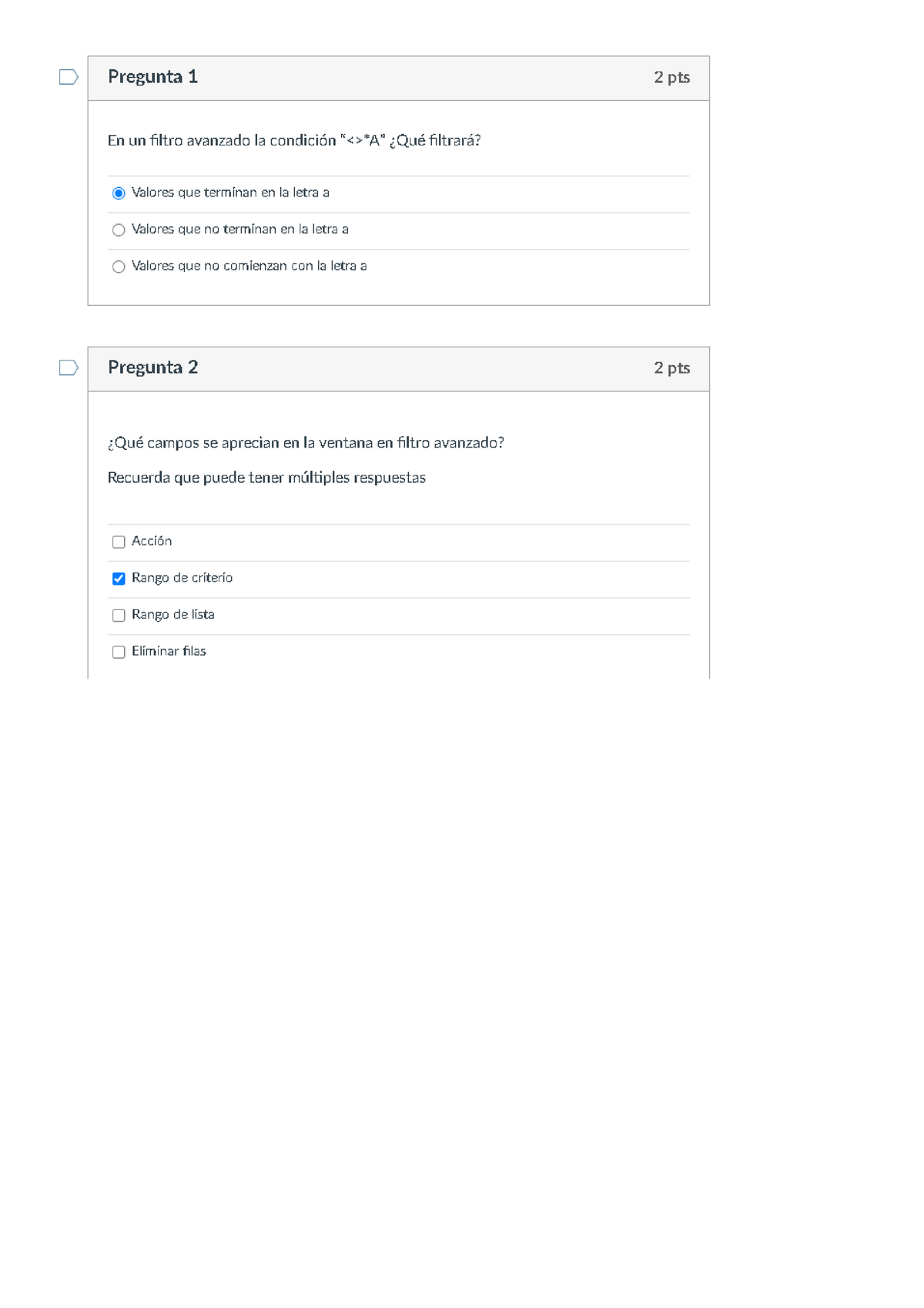 Ac S Semana Tema Cuestionario Filtros En Excel Herramientas Informaticas Para