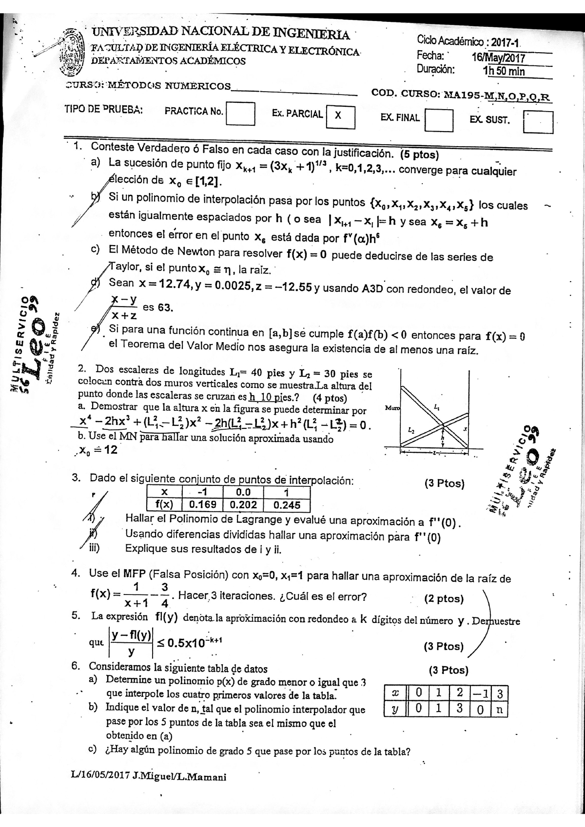 Parciales Resueltosl - Examen - Métodos Numéricos - Studocu