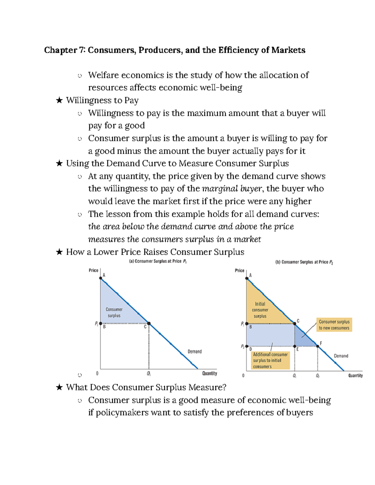 Chapter 7 Consumers, Producers, And The Efficiency Of Markets ...