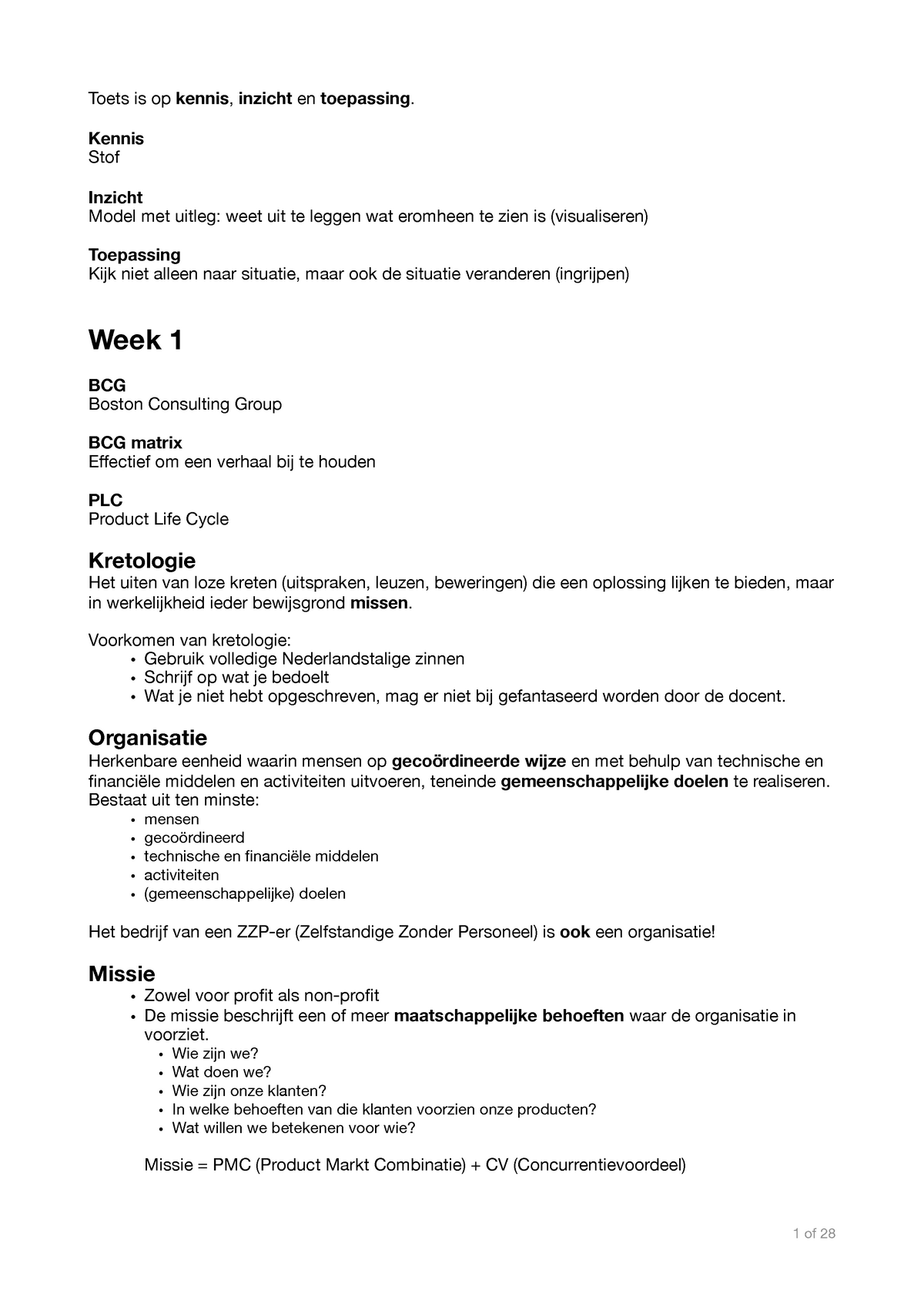 Iitorg - Samenvatting Inleiding Organisatiekunde - Toets Is Op Kennis ...