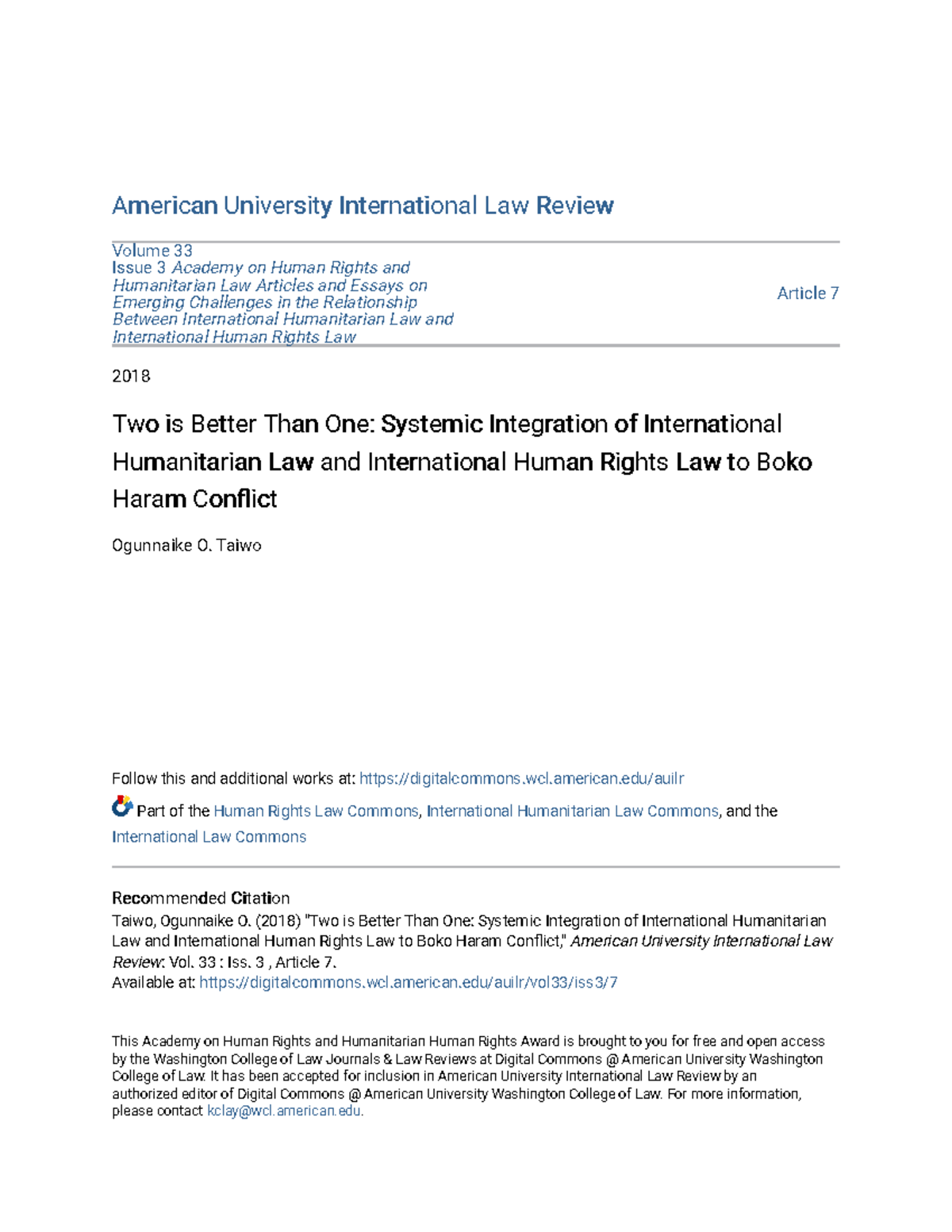 Two is Better Than One Systemic Integration of International Hum ...