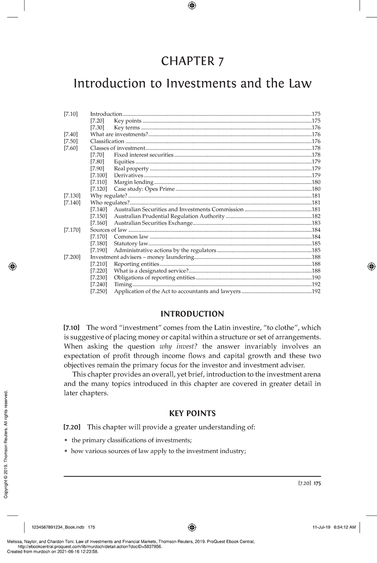 Law Of Investments And Financial Markets - ( Chapter 7 Introduction To ...