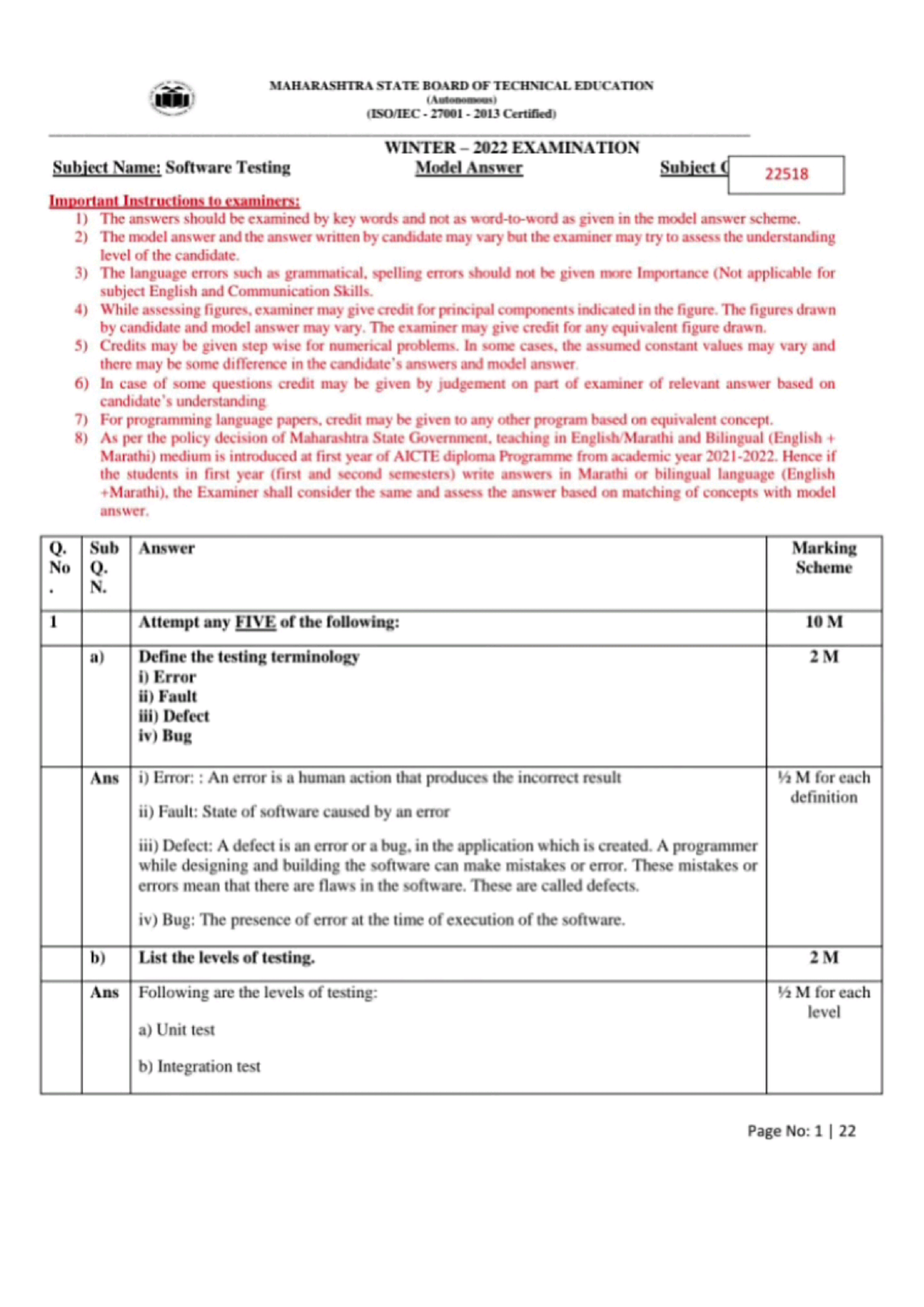 Ste 2022 Winter Model Answer Paper - Computer Engineering - Studocu