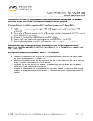 AWS-Security-Specialty VCE Dumps