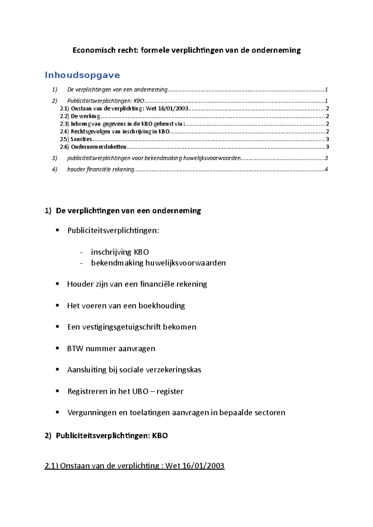 2 De Verplichtingen Van De Onderneming - - Studocu