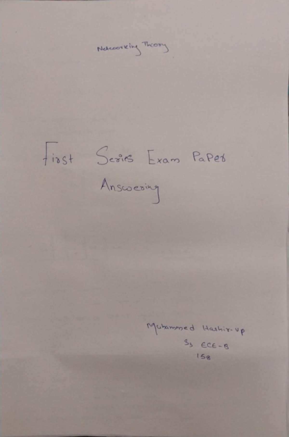 Hashir first series answer - Electronics and communication Engineering ...