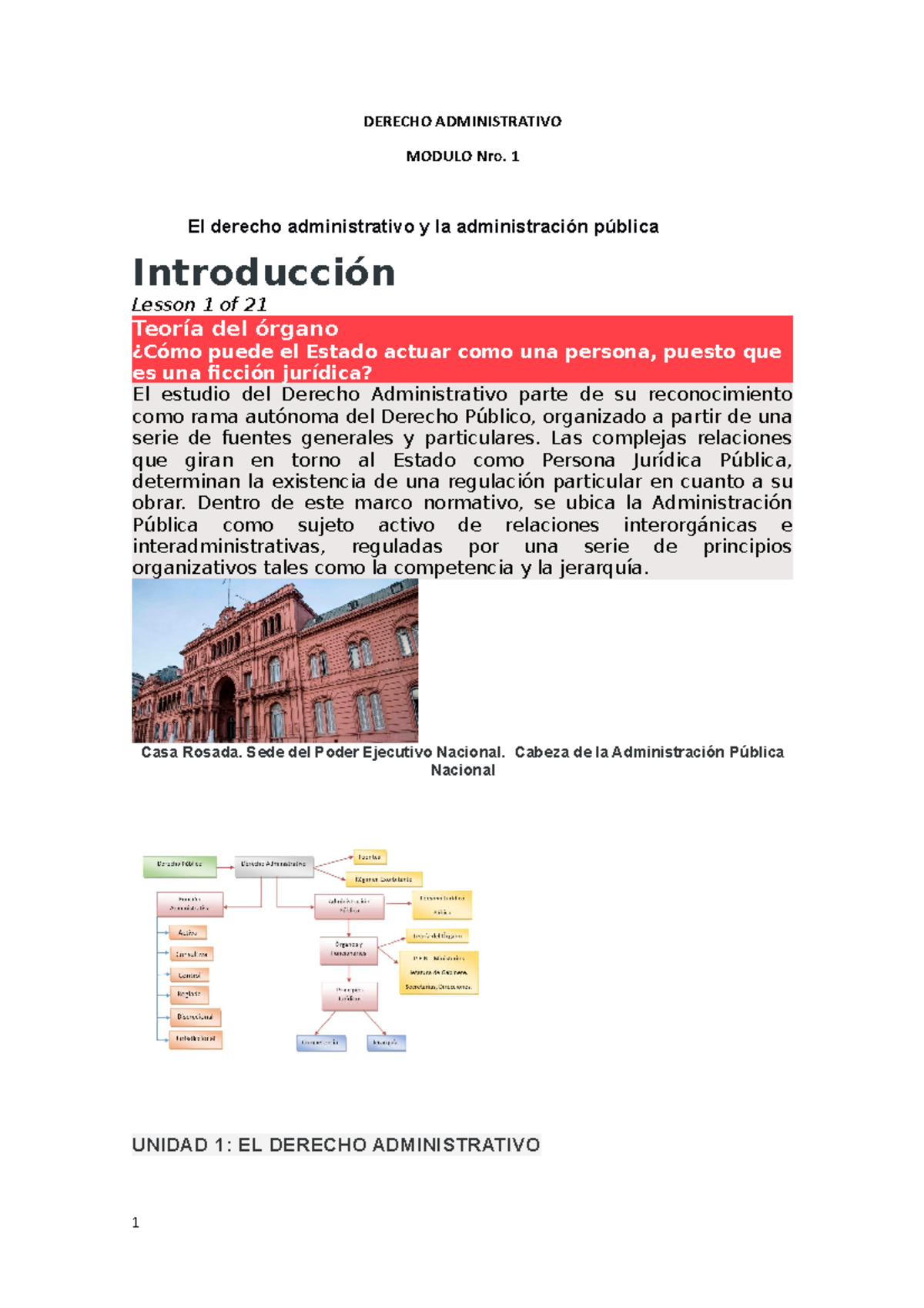 Modulo 1 - DERECHO ADMINISTRATIVO MODULO Nro. 1 El Derecho ...