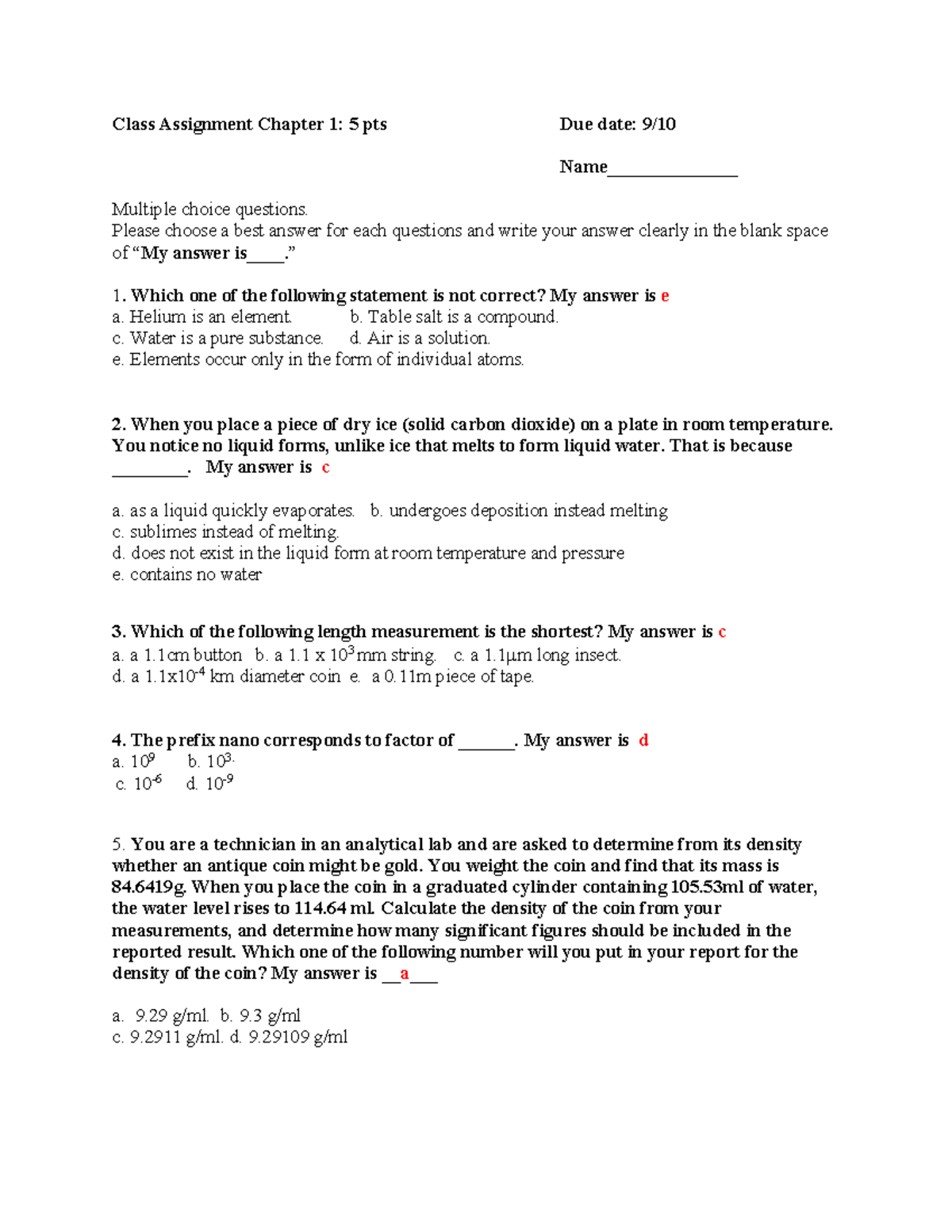 assignment answer key