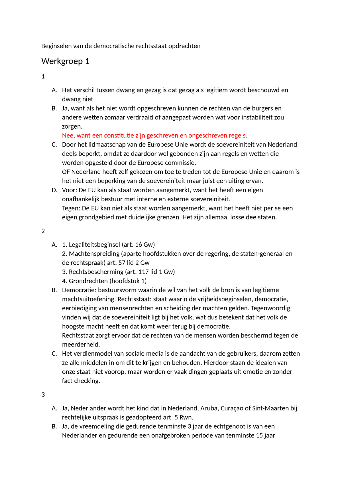 Beginselen Van De Democratische Rechtsstaat Opdrachten - Het Verschil ...