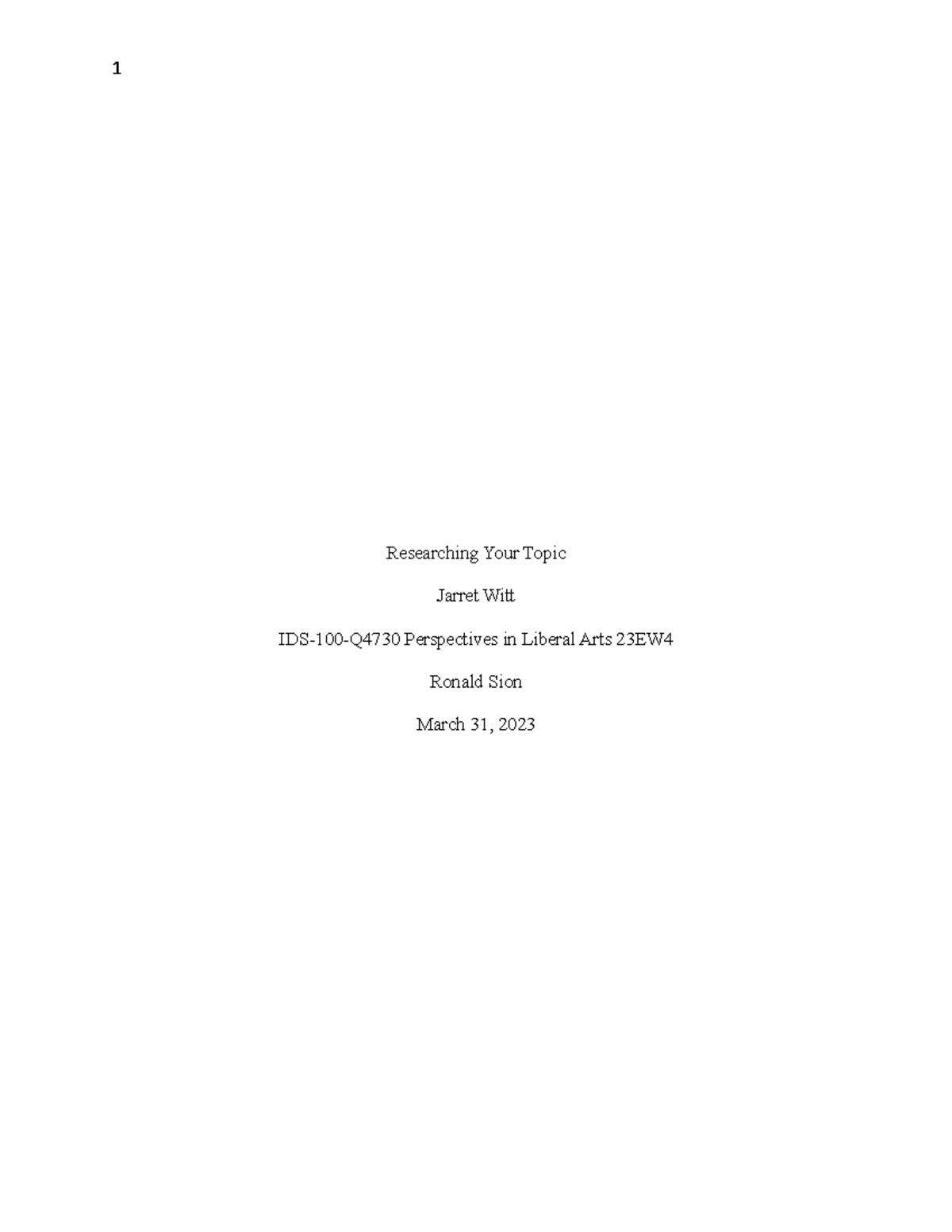 5-2 Project Draft- Researching Your Topic - Researching Your Topic ...