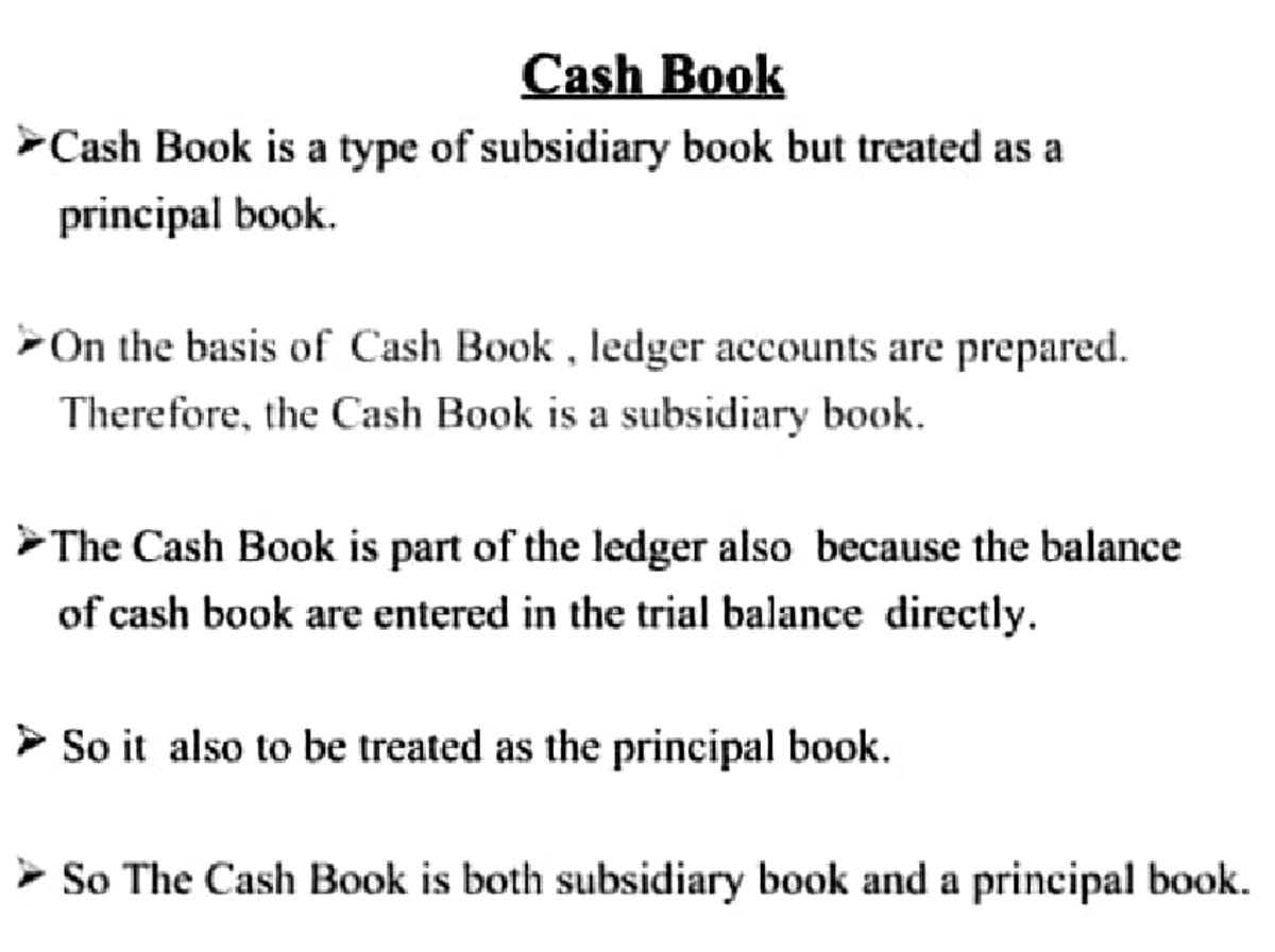Cash Book Notes 112 - Accounts - Cash Book Cash Book is a type of ...