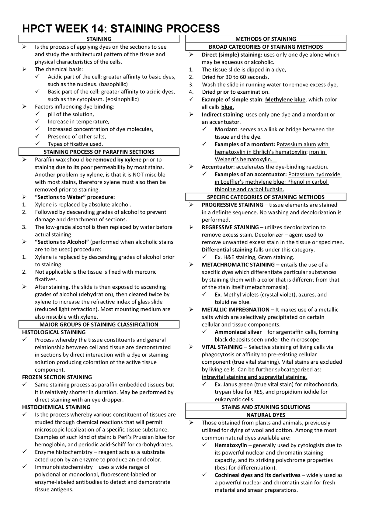 Staining Process Reviewer - STAINING Is the process of applying dyes on ...