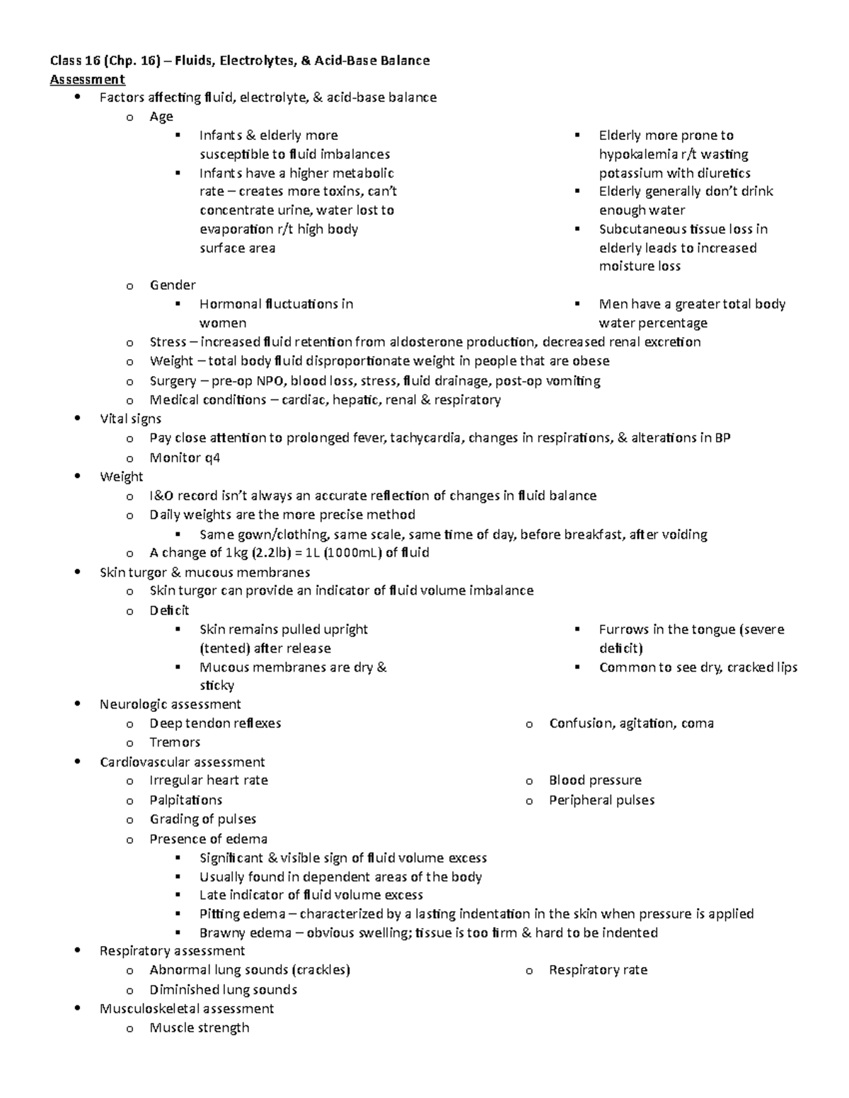 Medical-Surgical Nursing: Fluids, Electrolytes, & Acid-Base Imbalance ...