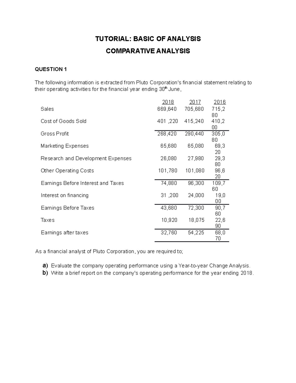 Tutorial comaparative analysis year to year changes - TUTORIAL: BASIC ...