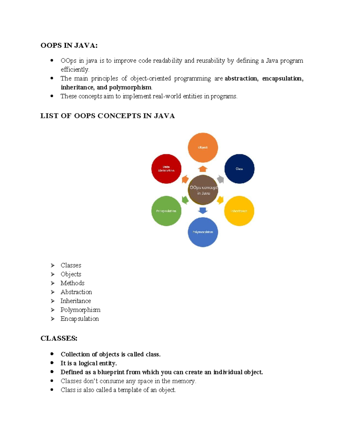 OOPs concepts in java - program - OOPS IN JAVA: OOps in java is to ...