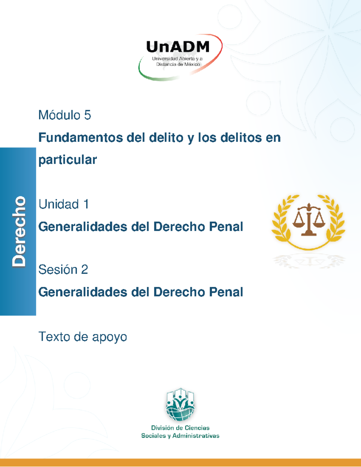 DE M5 U1 S2 TA - Estructura Del Derecho - Sesión 2. Generalidades Del ...