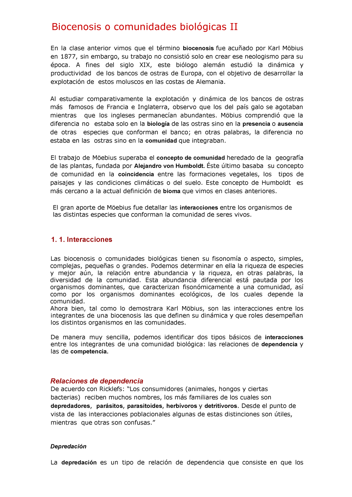 Biocenosis O Comunidades Biológicas Ii A Fines Del Siglo Xix Este