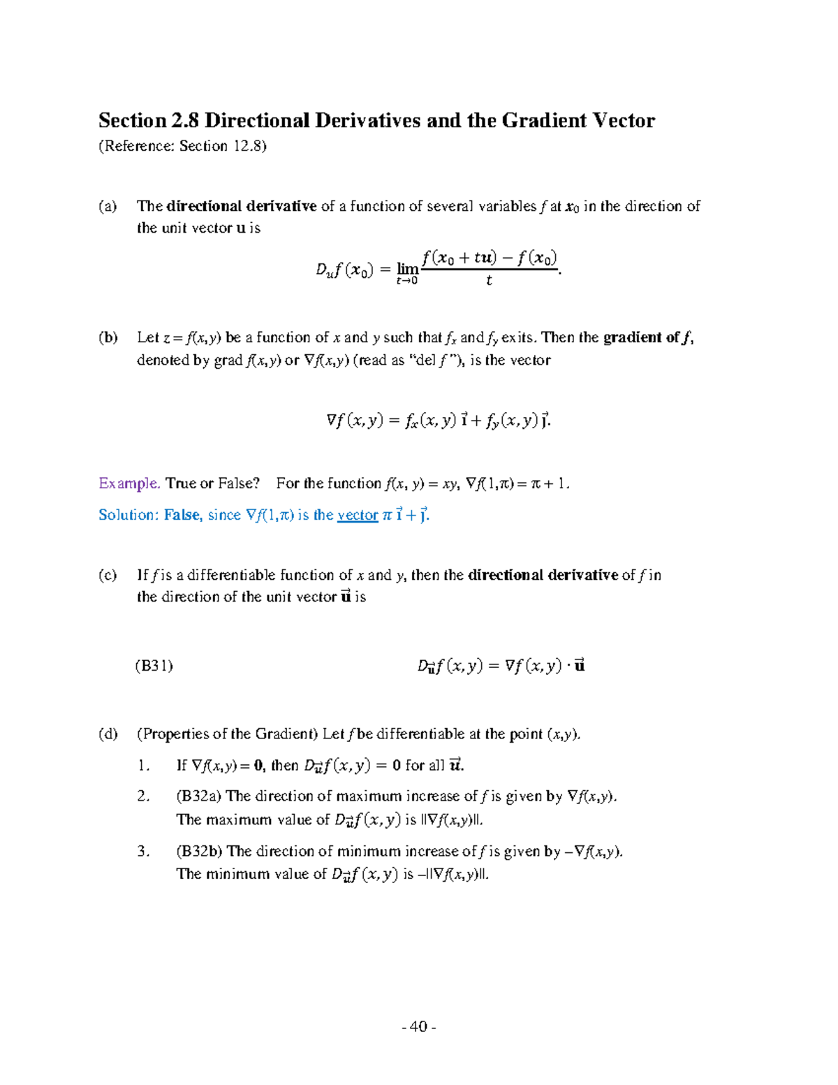 Lecture set 2 - Section 2 Directional Derivatives and the Gradient ...