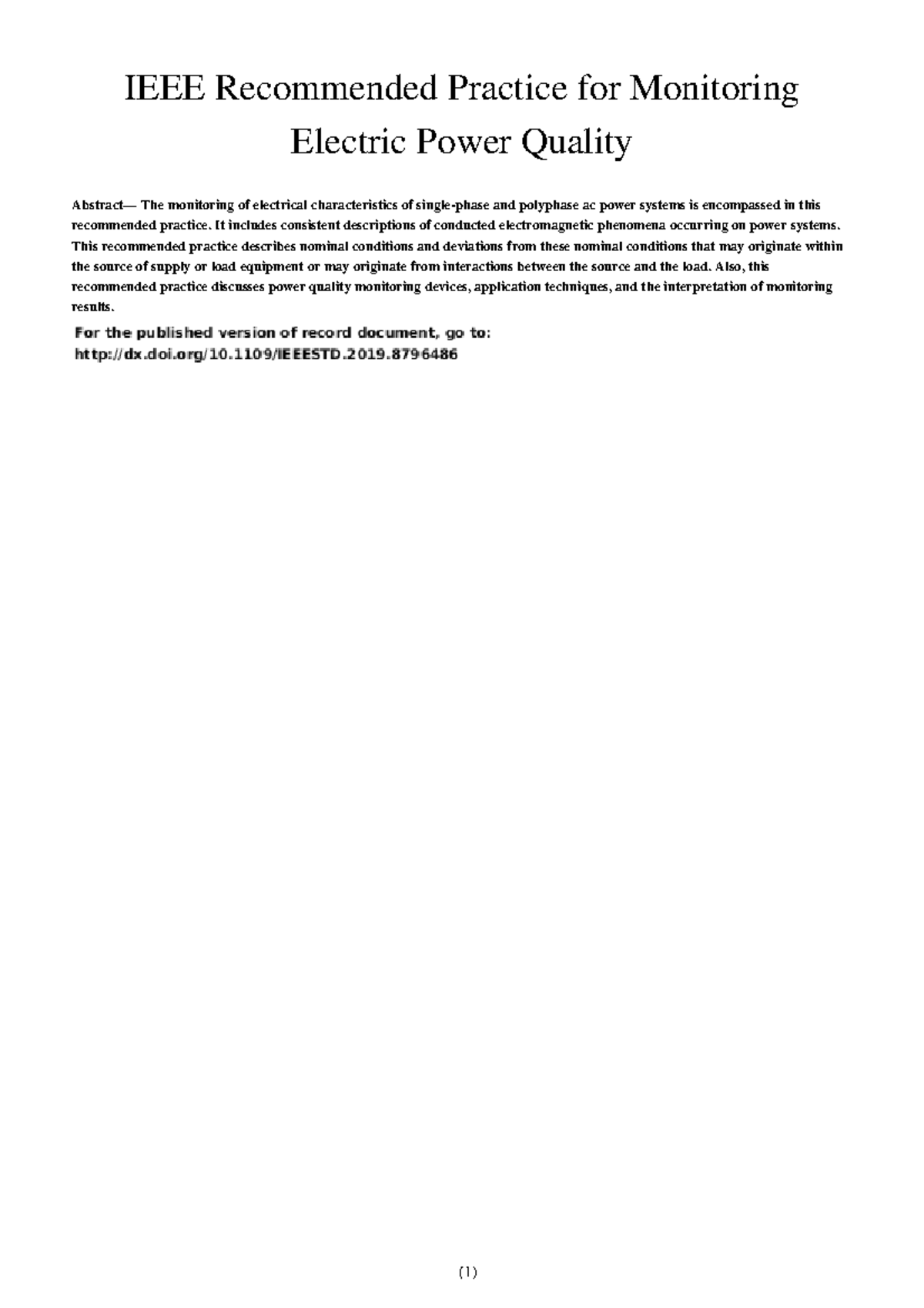 Ieeestd Electricity generation RRL IEEE Practice for