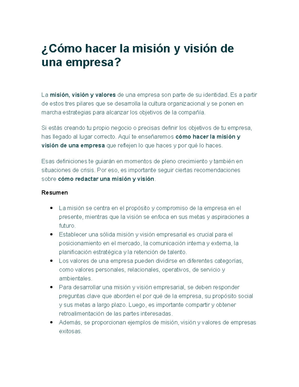 Cómo hacer la misión y visión de una empresa - ¿Cómo hacer la misión y ...