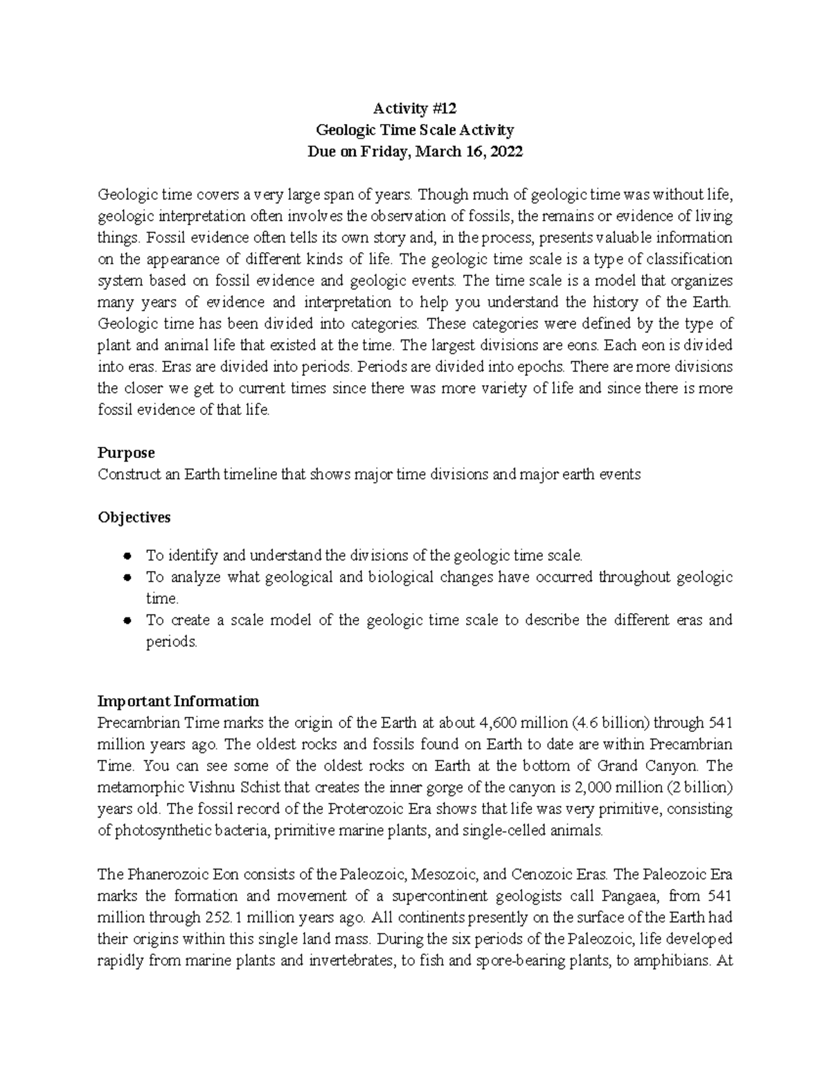 Section 12 4 The Geologic Time Scale Worksheet Answer Key