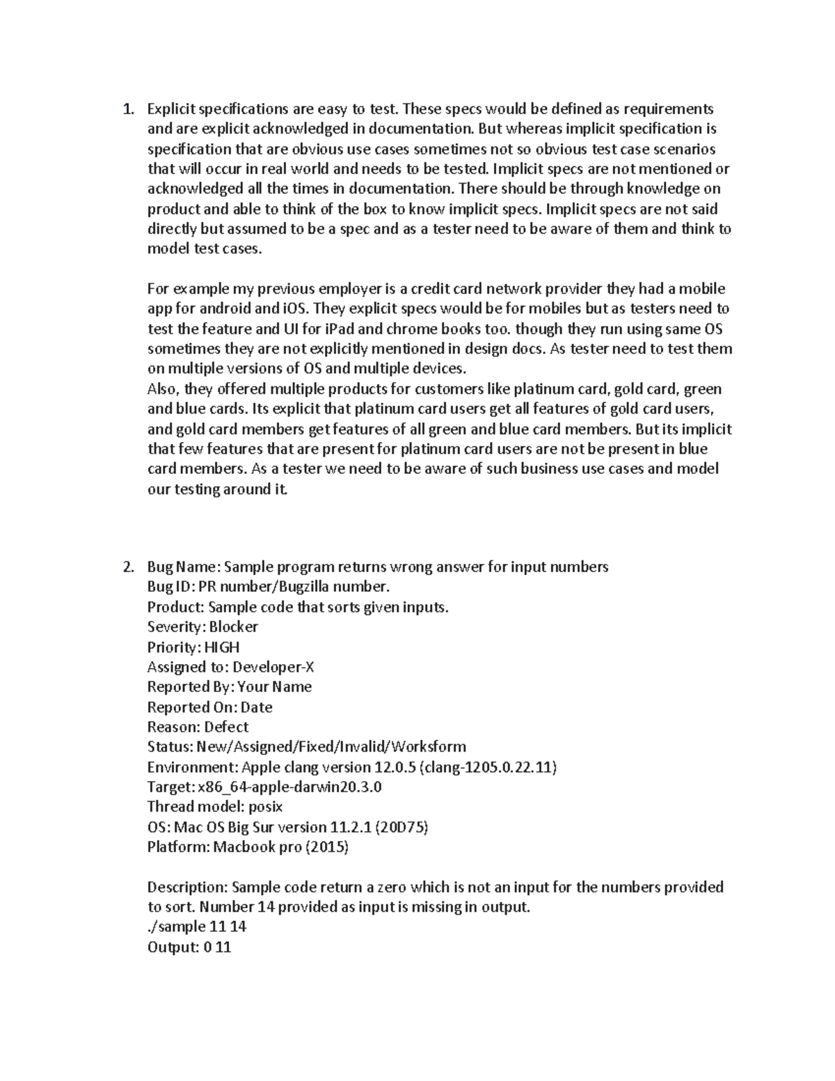 Hw2 testing 1 - assignments - 1. Explicit specifications are easy to ...