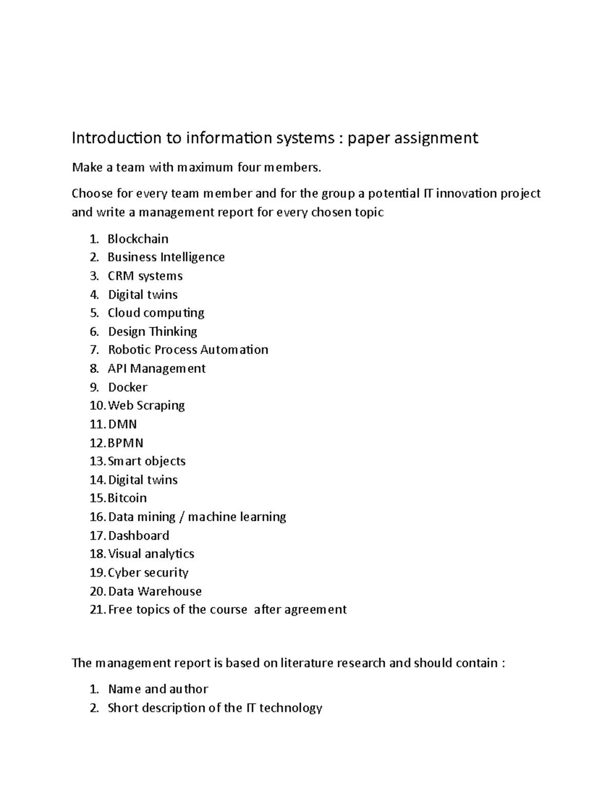 information system assignment 512