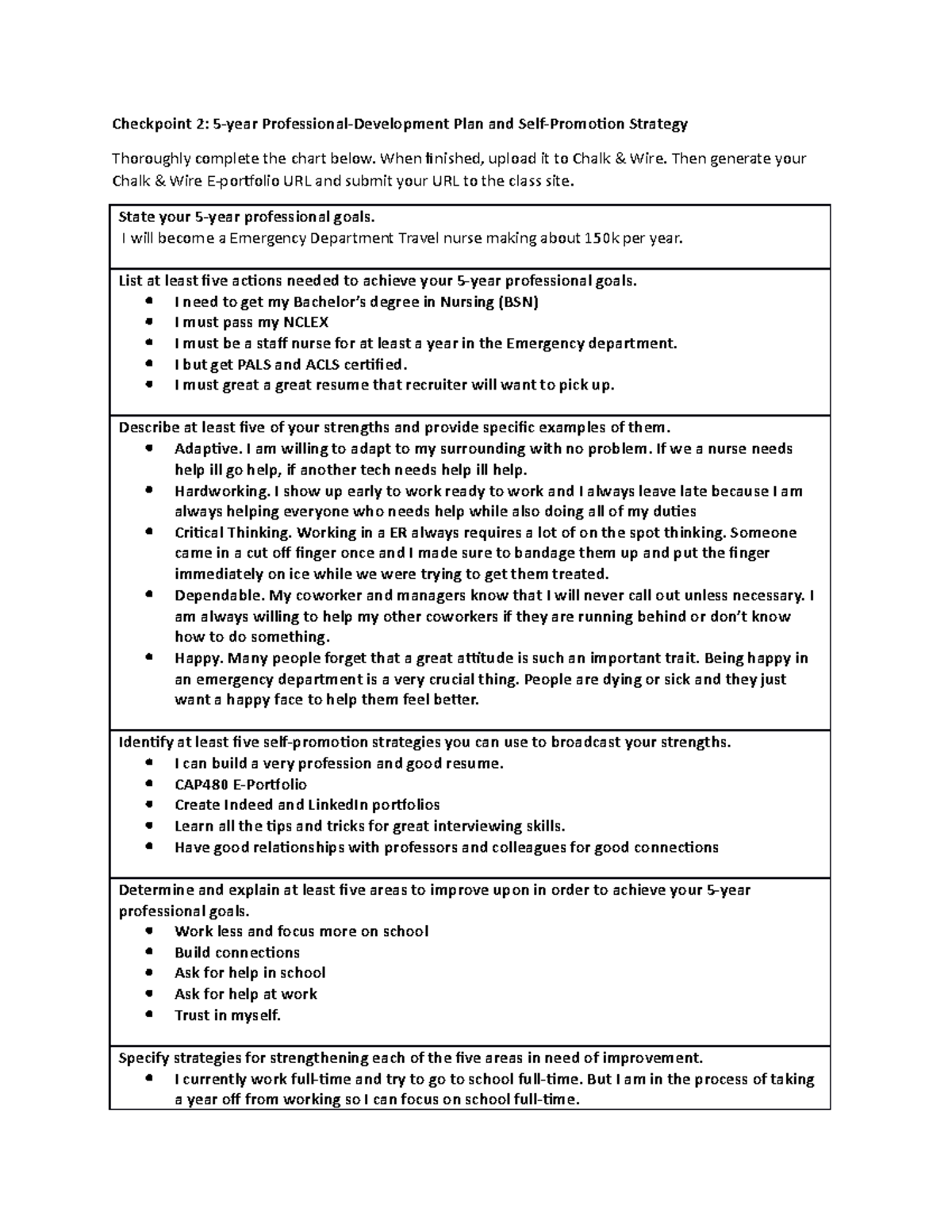5 Year Plan - 11111111 - Checkpoint 2: 5-year Professional-Development ...