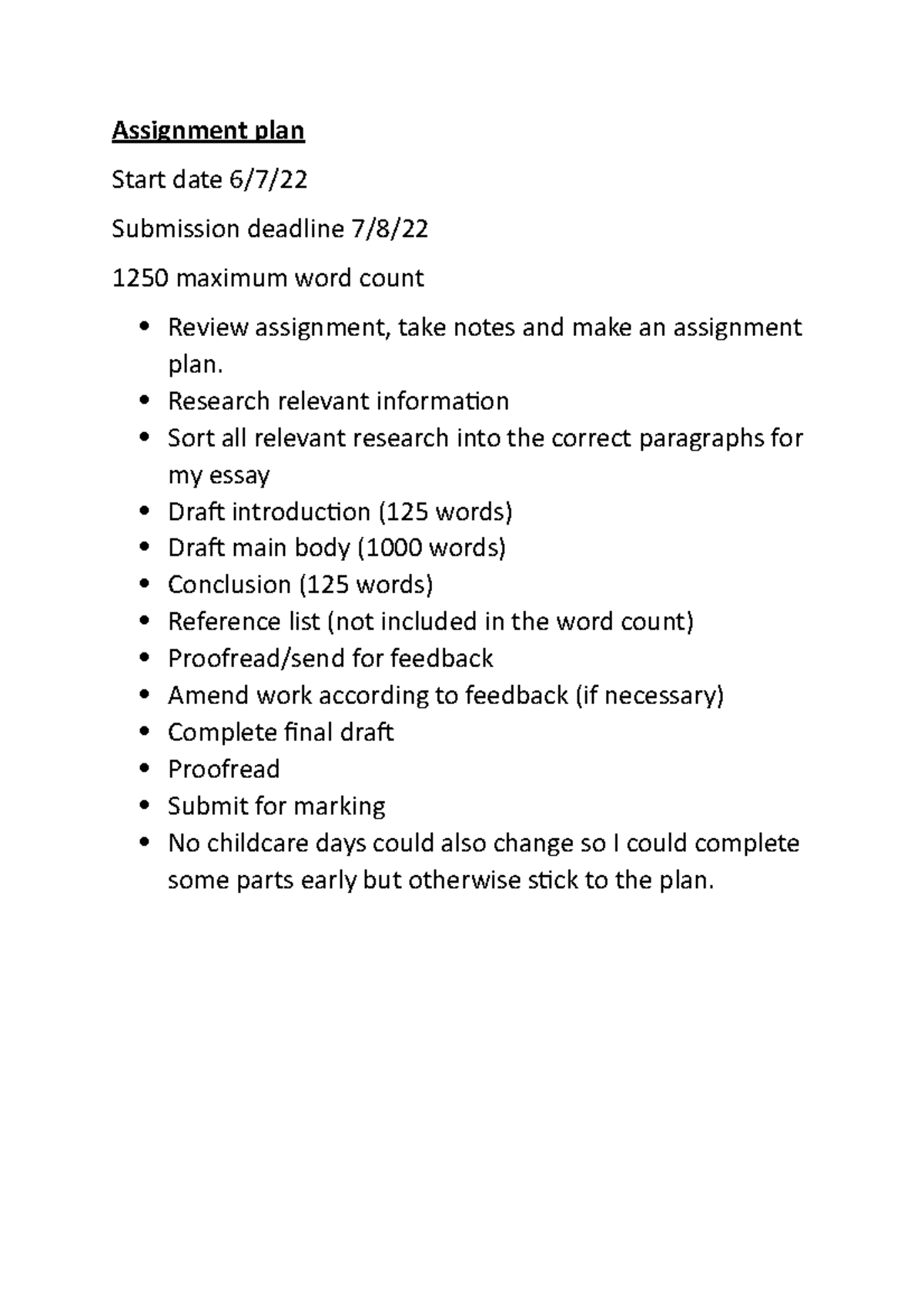 duty assignment plan 4 letters