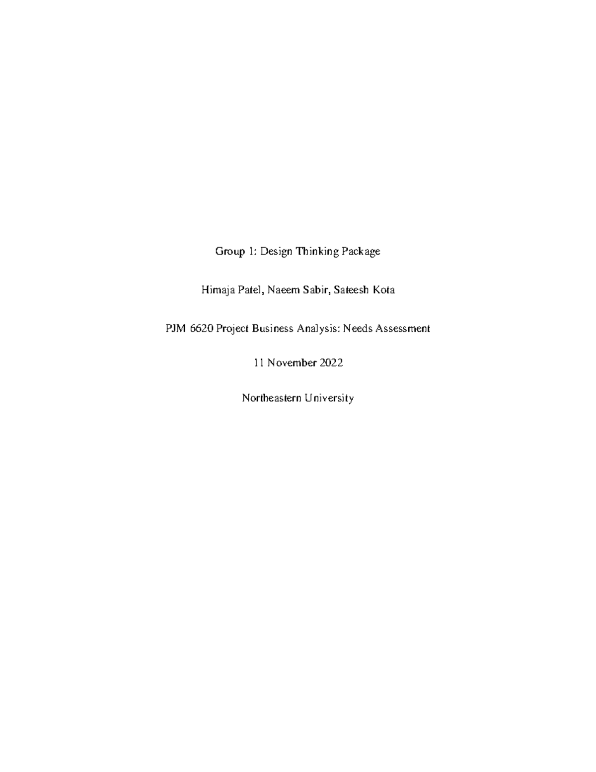 DTP - Design Thinking Package - Group 1: Design Thinking Package Himaja ...