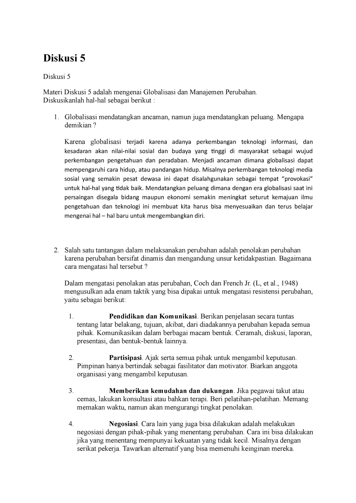 Diskusi 5 Manajemen - Diskusi 5 Diskusi 5 Materi Diskusi 5 Adalah ...