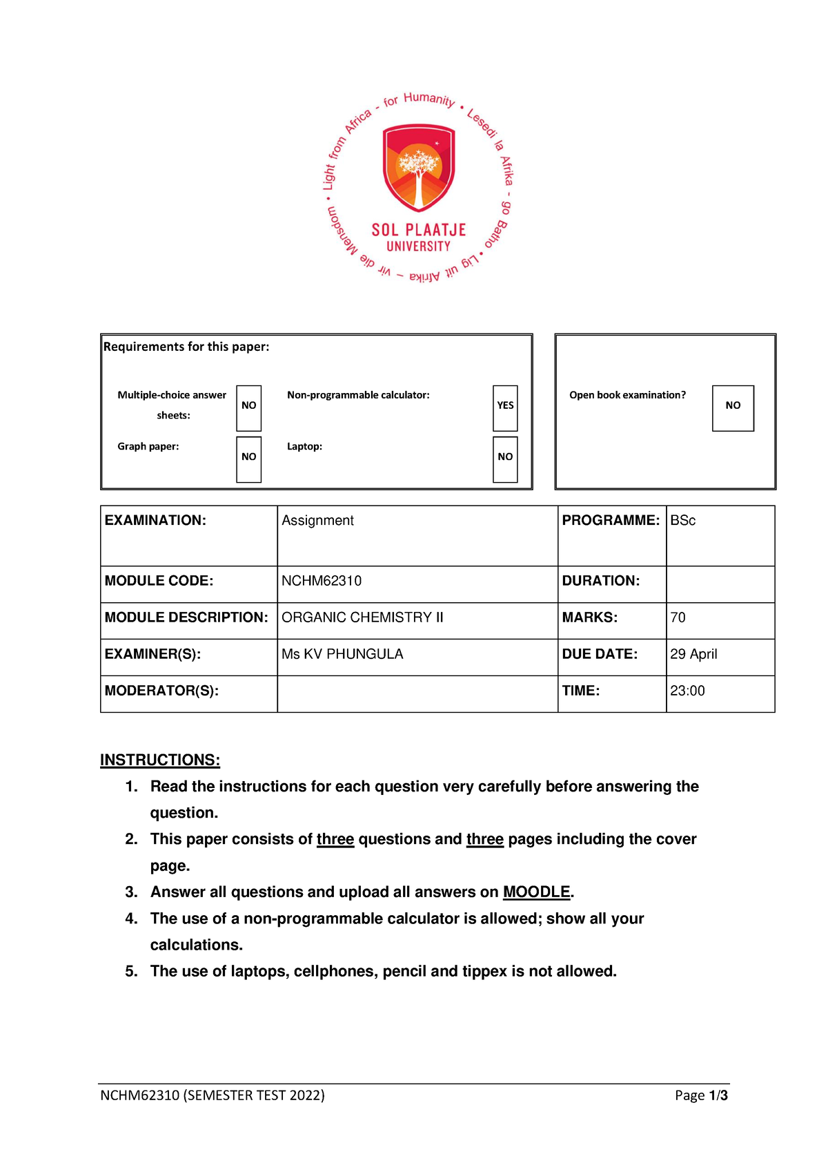 assignment result 2022 december