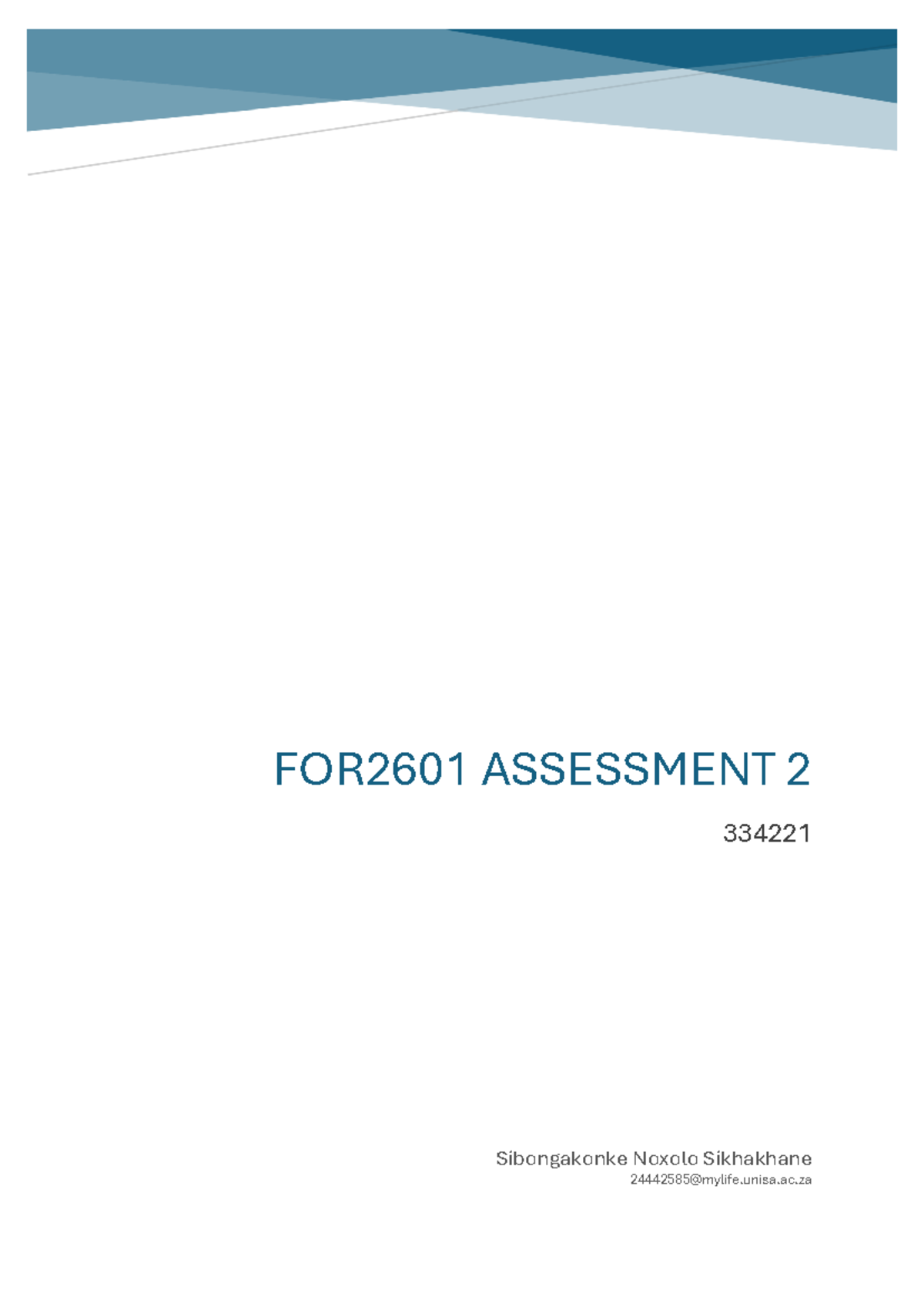 FOR2601 Assessment 2 - PAST WORK - FOR2601 ASSESSMENT 2 334221 ...