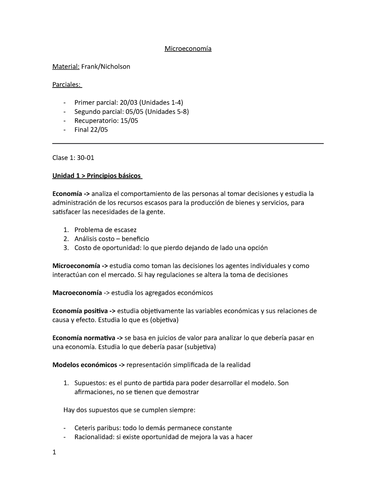 Microeconomía I - Resumen Microeconomia Primer Parcial - Microeconomía ...