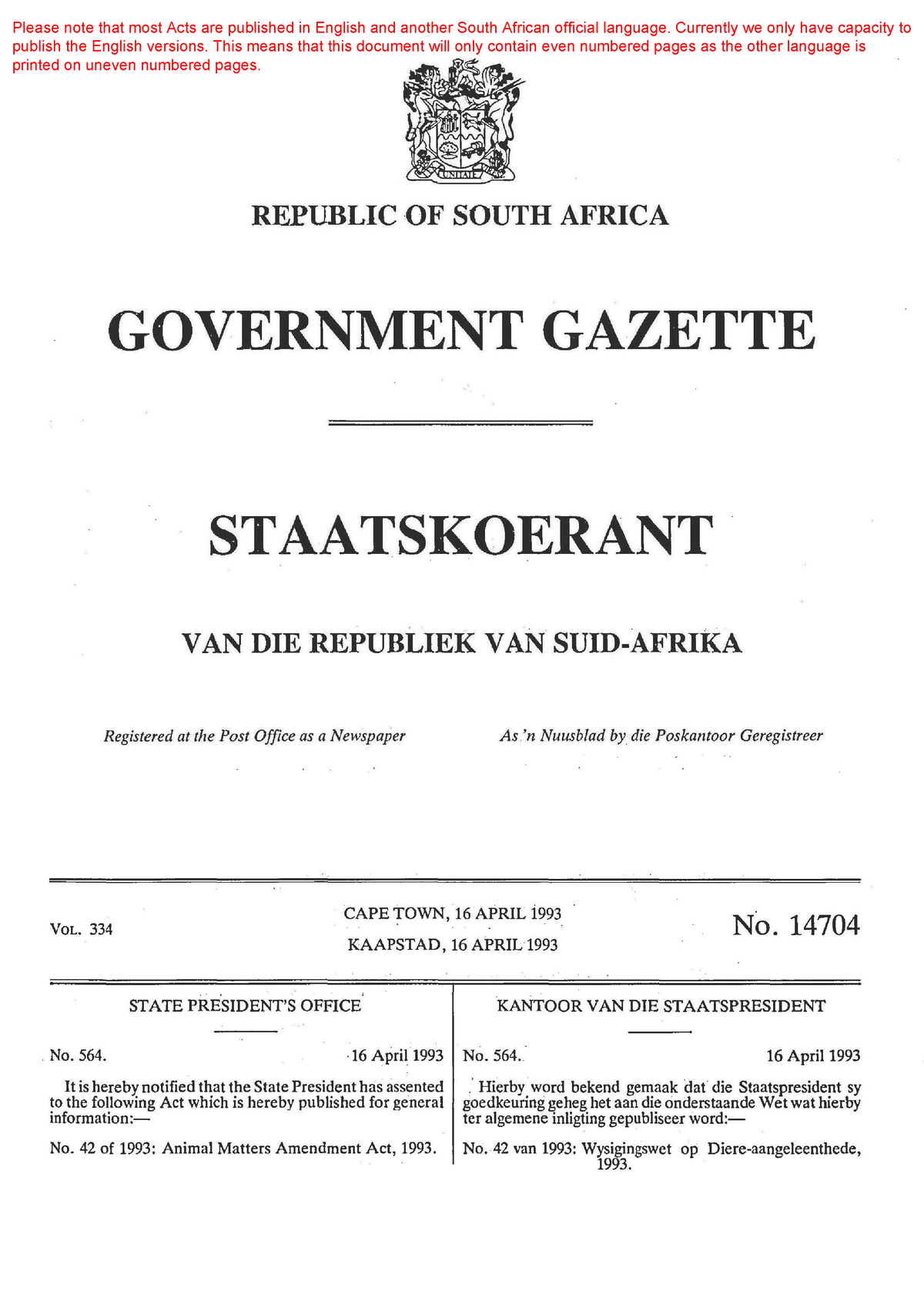 animal-matters-amendment-act-42of1993-refublic-of-south-africa