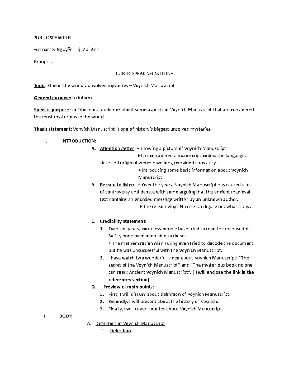 Voynich- Manuscript - This Is Individual Assignment Of Speaking 5 Aka 