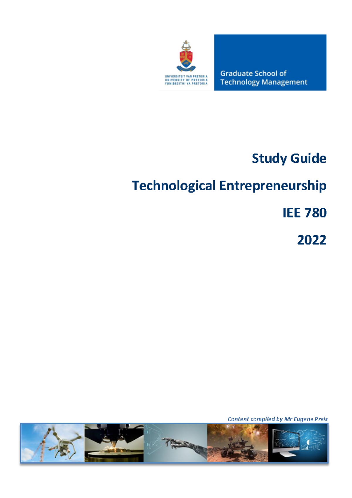 Sguide egg Study Guide Technological Entrepreneurship IEE 780 2022