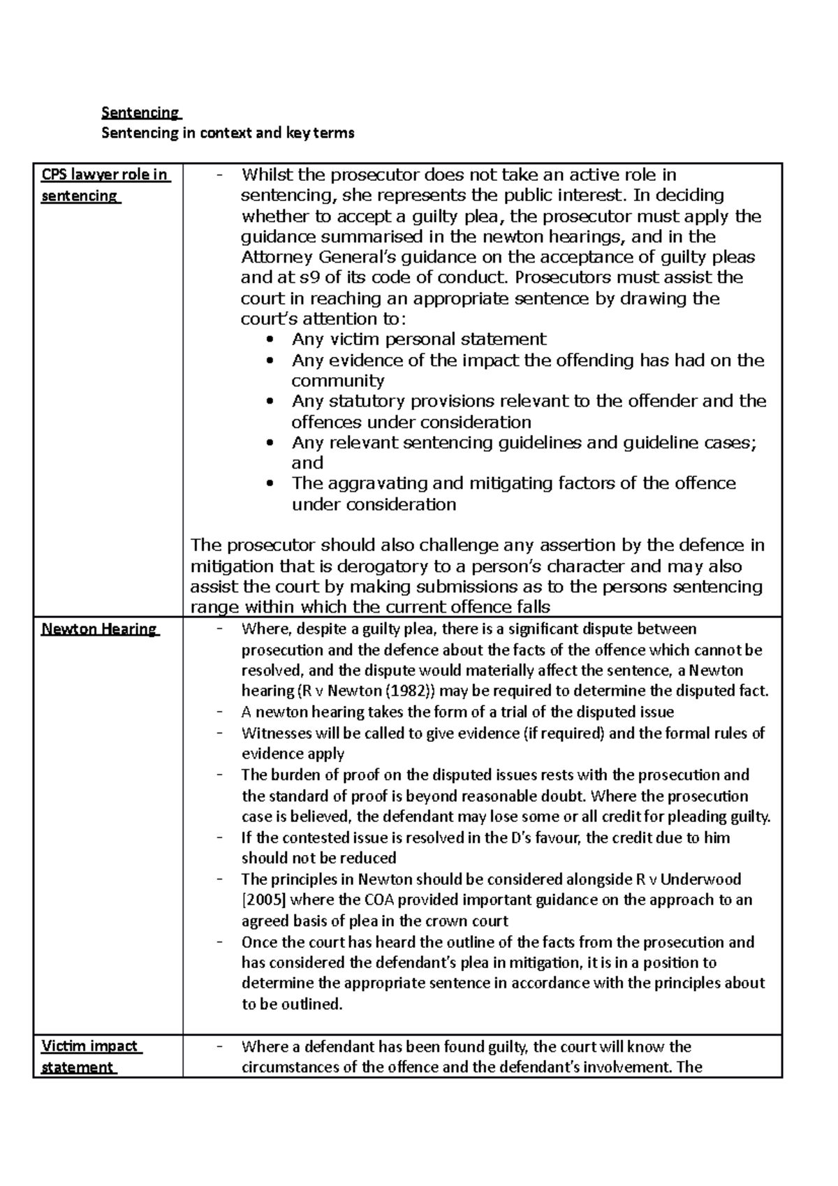 29. sentencing - Lecture notes 29 - Sentencing Sentencing in context ...