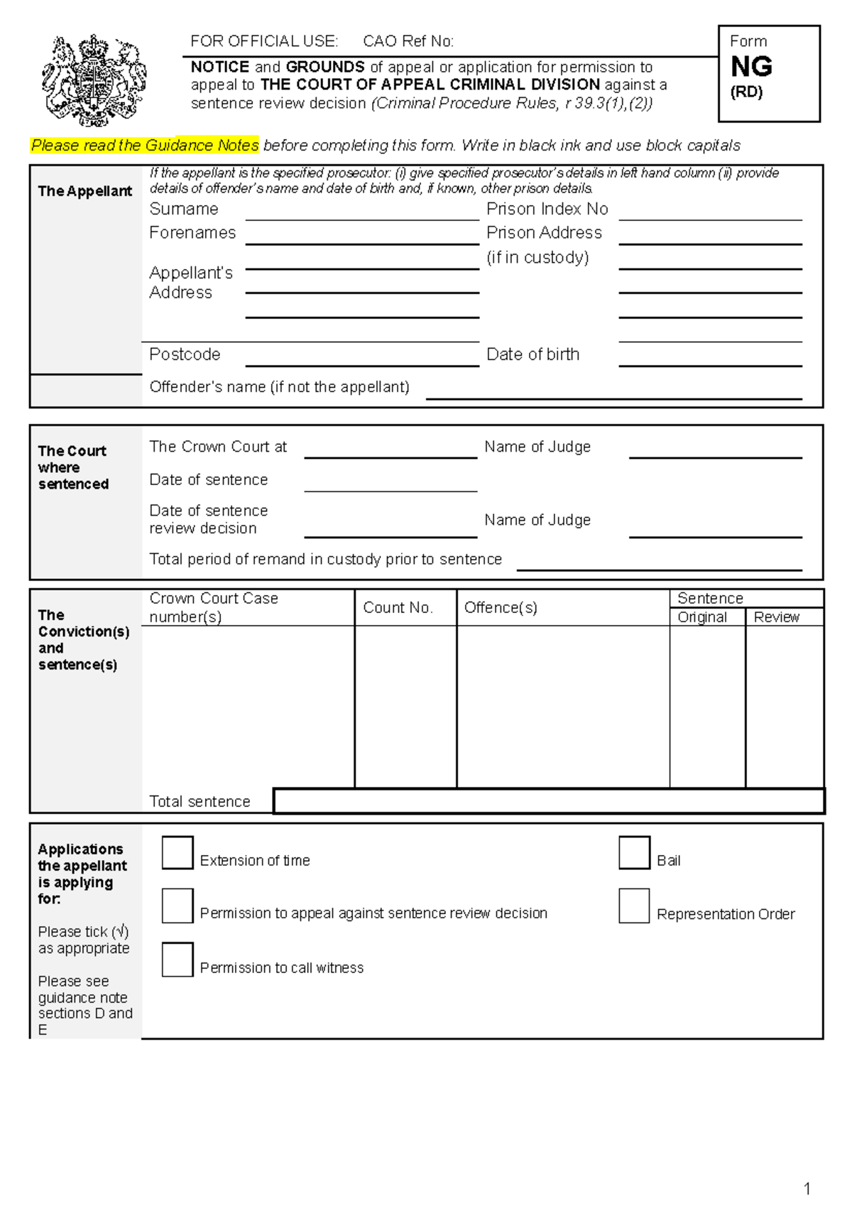 Form-ng - Form-ng - FOR OFFICIAL USE: CAO Ref No: NOTICE and GROUNDS of ...