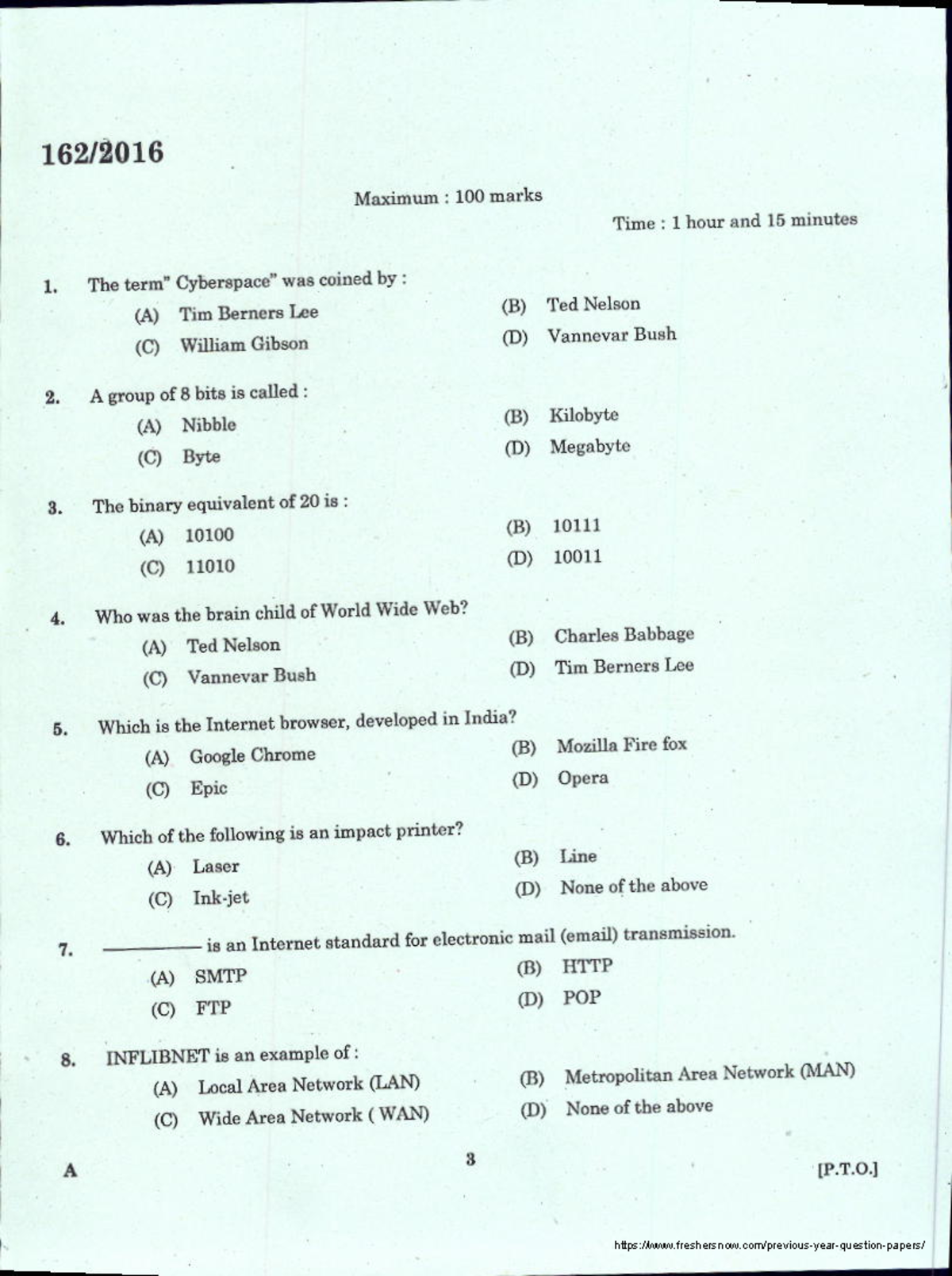 Questionnaire for Library and Information Science set 2 - ####### 162r ...