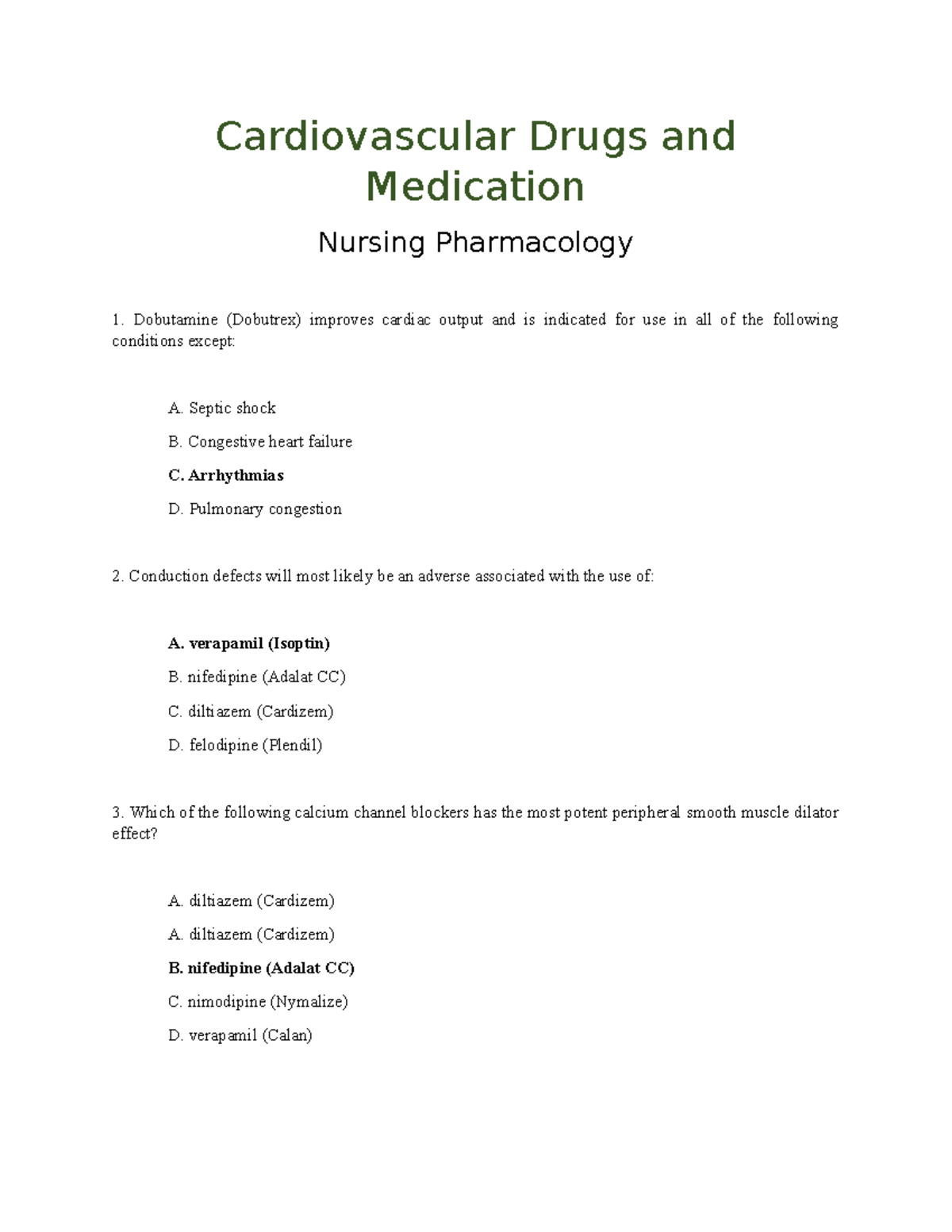 Cardiovascular Drugs and Medication 2 - Cardiovascular Drugs and ...