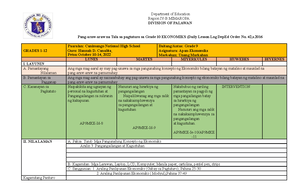 Lesson PLAN OF Mapeh Music OF Lowlands OF Luzon - CANIMANGO NATIONAL ...