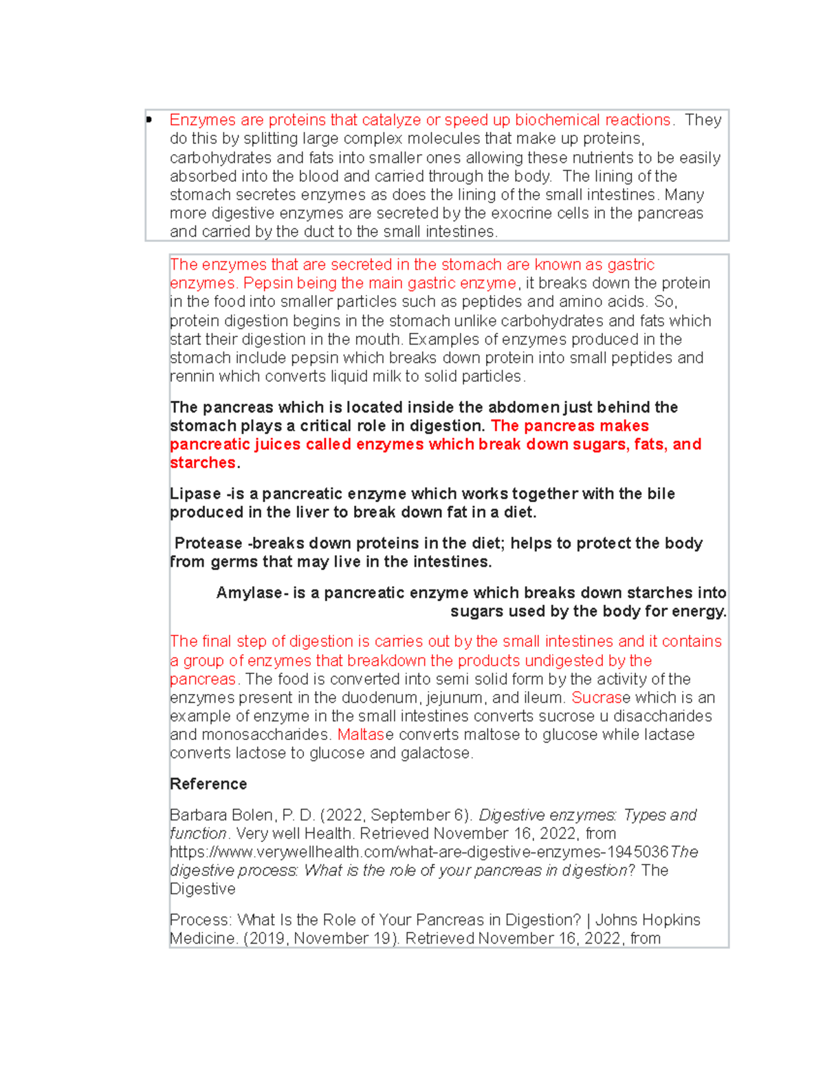 Digestive Enzymes Summary Enzymes are proteins that catalyze or speed