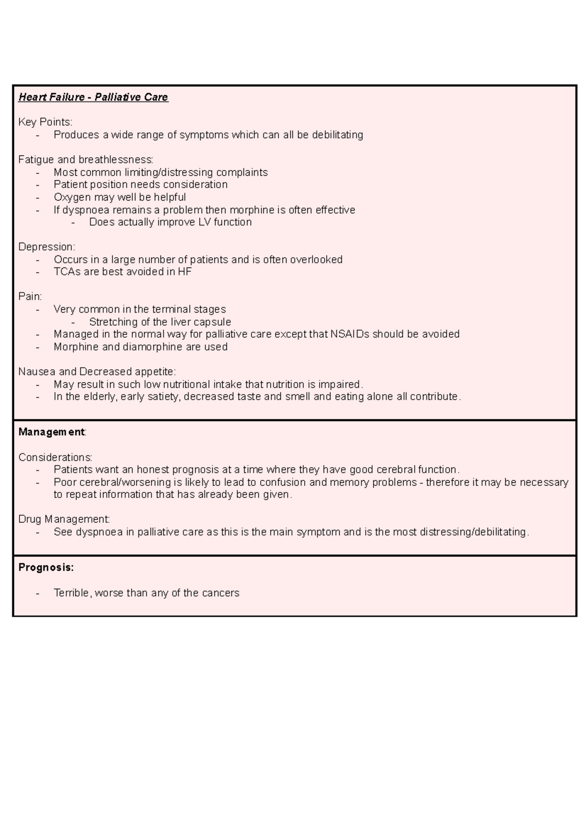 Heart Failure - Palliative Care - In the elderly, early satiety ...