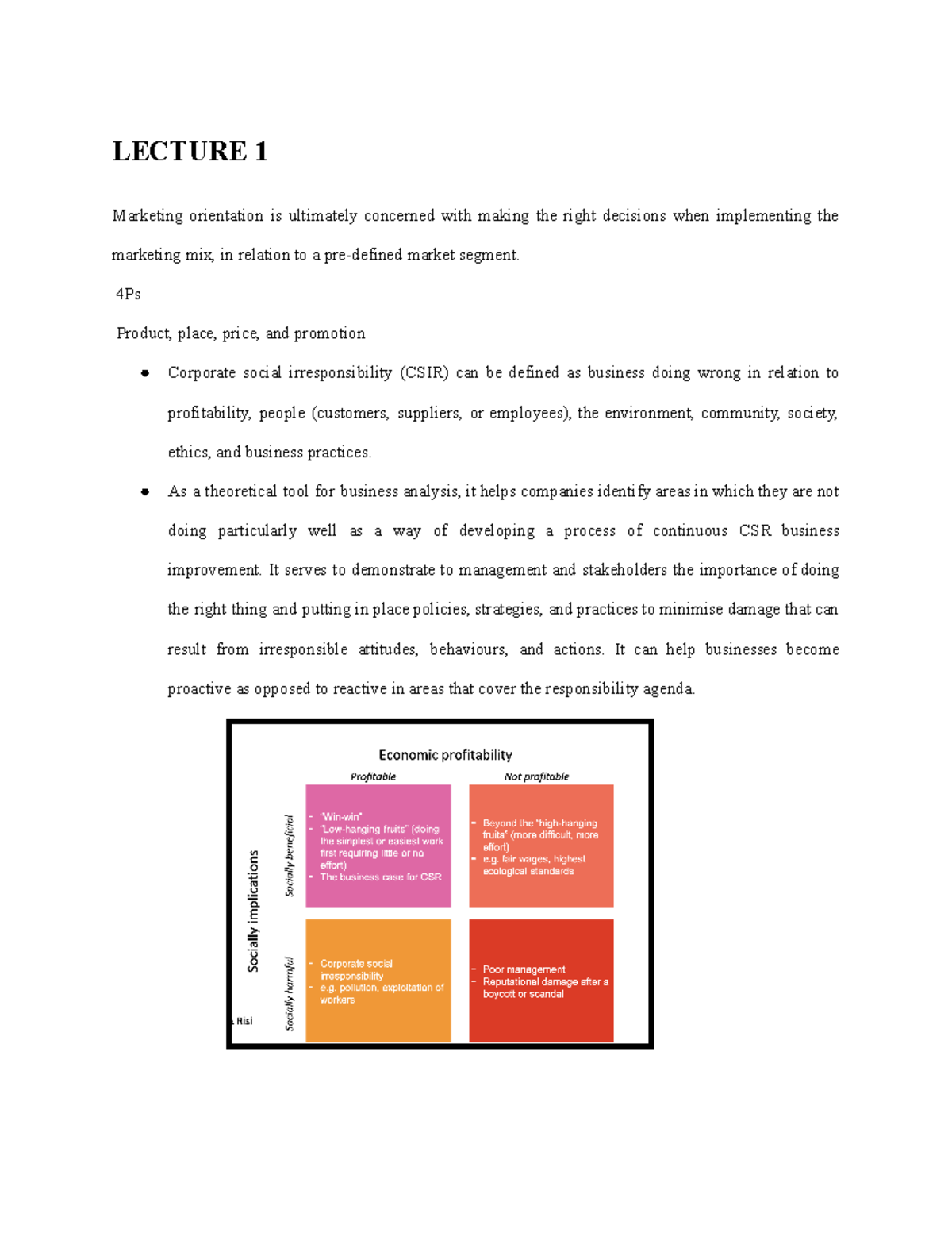 Principles Of Marketing Notes - LECTURE 1 Marketing orientation is ...
