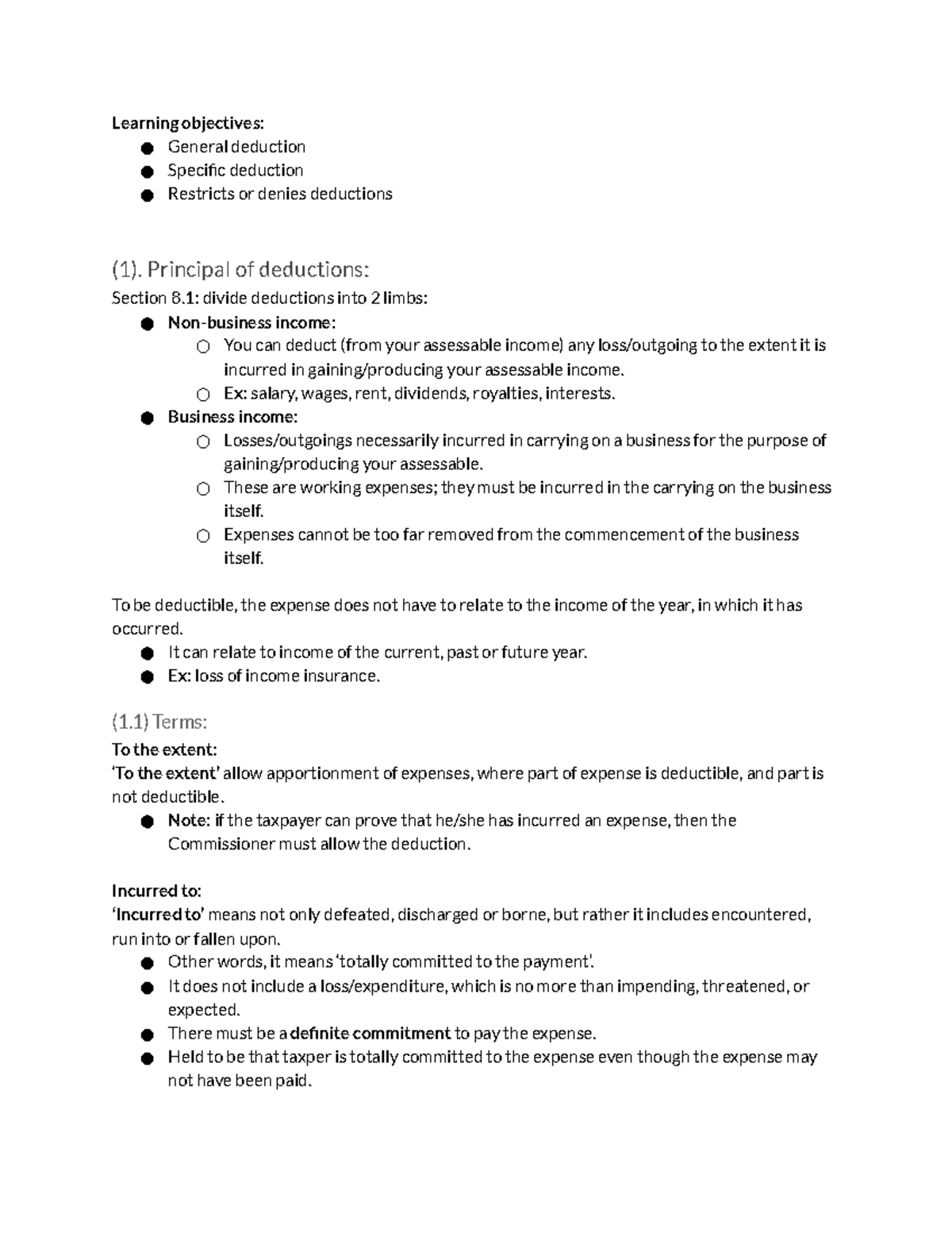Topic 2 Deductions - deduction - Learning objectives: General deduction ...